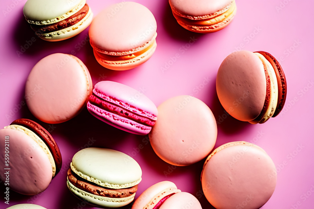 Sweeten Your Valentine's Day with These Mouthwatering Chocolate and Pink Macarons Generative AI
