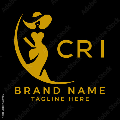 CRI fashion logo. CRI  Beauty fashion house. modeling dress jewelry. CRI fashion technology  Monogram logo design for entrepreneur and best business icon. 
