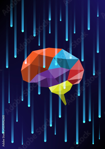 Brain analyze thinking concept. Subconcious creative wave