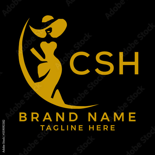 CSH fashion logo. CSH  Beauty fashion house. modeling dress jewelry. CSH fashion technology  Monogram logo design for entrepreneur and best business icon. 
 photo