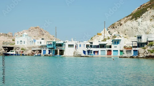 The village of Firopotamos, Milos Island, Greece photo