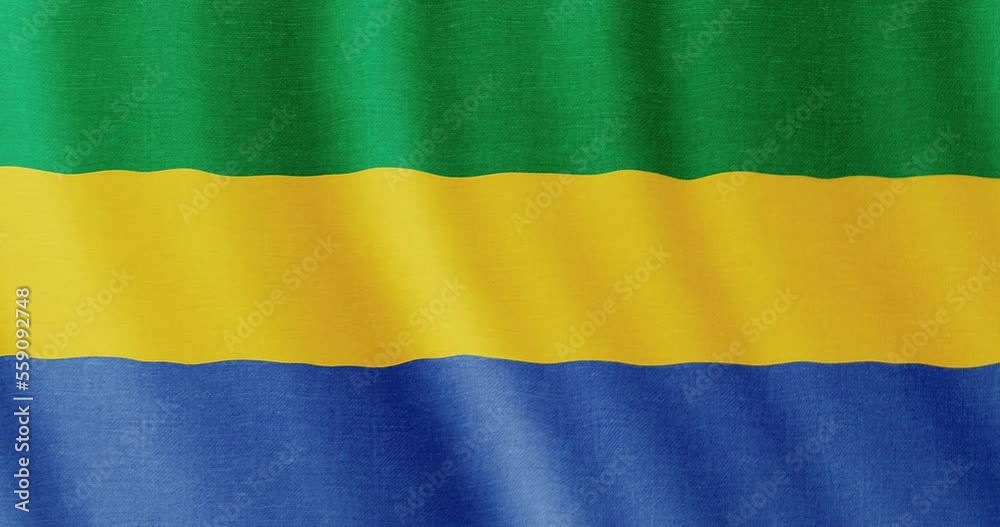 Gabonese flag seamless loop animation. 4k animation background with the flag of Gabon. 4k resolution animated backdrop. Gabonese flag seamless loop animation. 4k animation background with the flag of Gabon. 4k resolution animated backdrop.