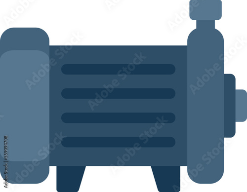 Compressor pump icon flat vector. Motor system. Engine sewage isolated