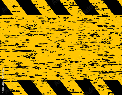 Yellow and black fencing tape. Caution and warning. Stop do not cross. Increased danger.