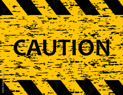 Caution. Increased danger. The tape is protective yellow with black. A warning. Stop do not cross.