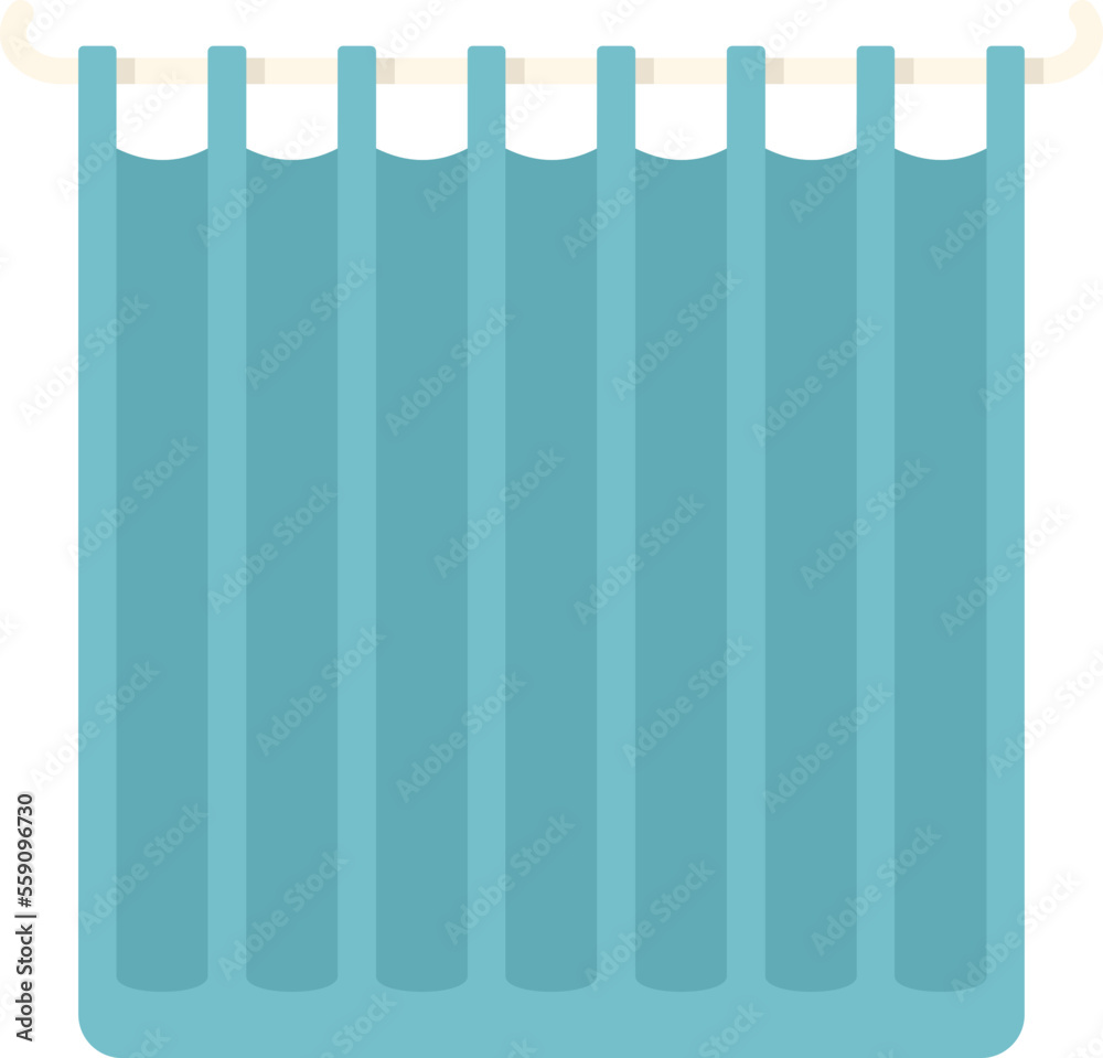 Shower curtain icon flat vector. Clean bathtub. Water design isolated Shower curtain icon flat vector. Clean bathtub. Water design isolated