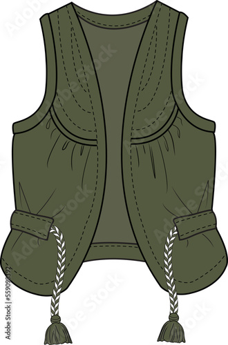 UNISEX WEAR VEST SLEEVELESS WITH POCKET VECTOR