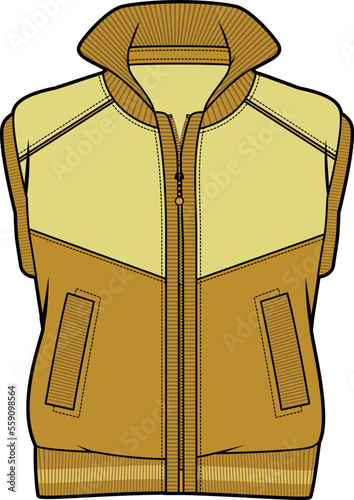 UNISEX GILET VEST WITHOUT SLEEVE VECTOR