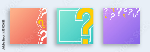 Square question mark background with text space. Quiz symbol.