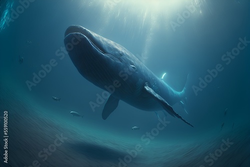 Whale in the ocean, Underwater, Whale, Generative AI © Melih