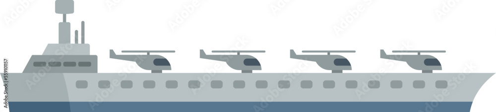 Aircraft carrier icon flat vector. Navy ship. Military warship isolated