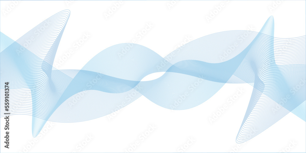 Obraz premium Abstract blue background with waves . rendered illustration of an background . Abstract landscape on a white background . Wave lines motion vector design .