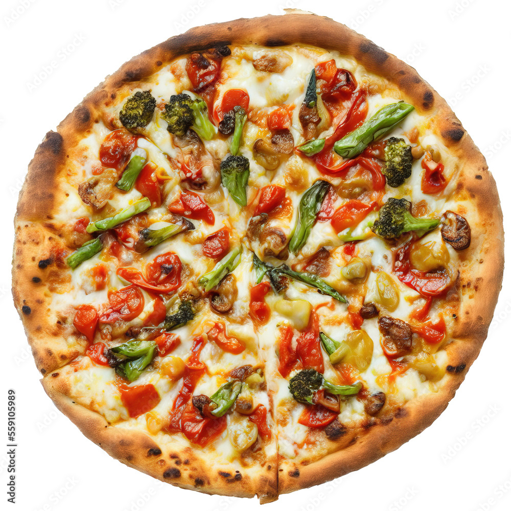 Delicious Cheese Pizza with Vegetable Toppings Delicious Cheese Pizza with Vegetable Toppings