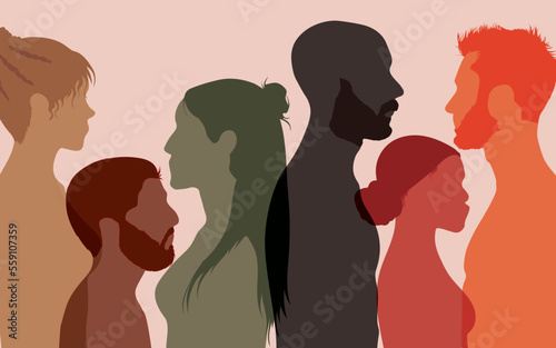 Describe the diversity of a group of people. Communicate with your colleagues. Make friends and communicate. Population concept.
