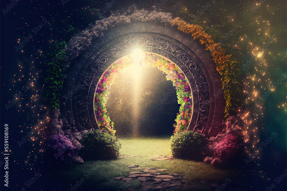 Experience the Magic of a Fantasy Garden with a Colorful Rainbow - Mythical, Imaginary, and Enchanting Visions Await Experience the Magic of a Fantasy Garden with a Colorful Rainbow - Mythical, Imaginary, and Enchanting Visions Await