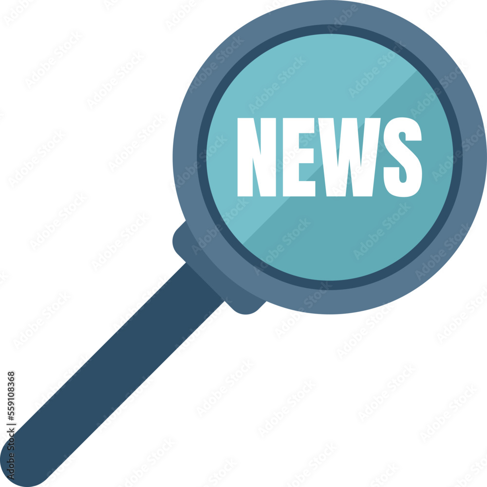 Search news icon flat vector. Report person. Media crew isolated Search news icon flat vector. Report person. Media crew isolated