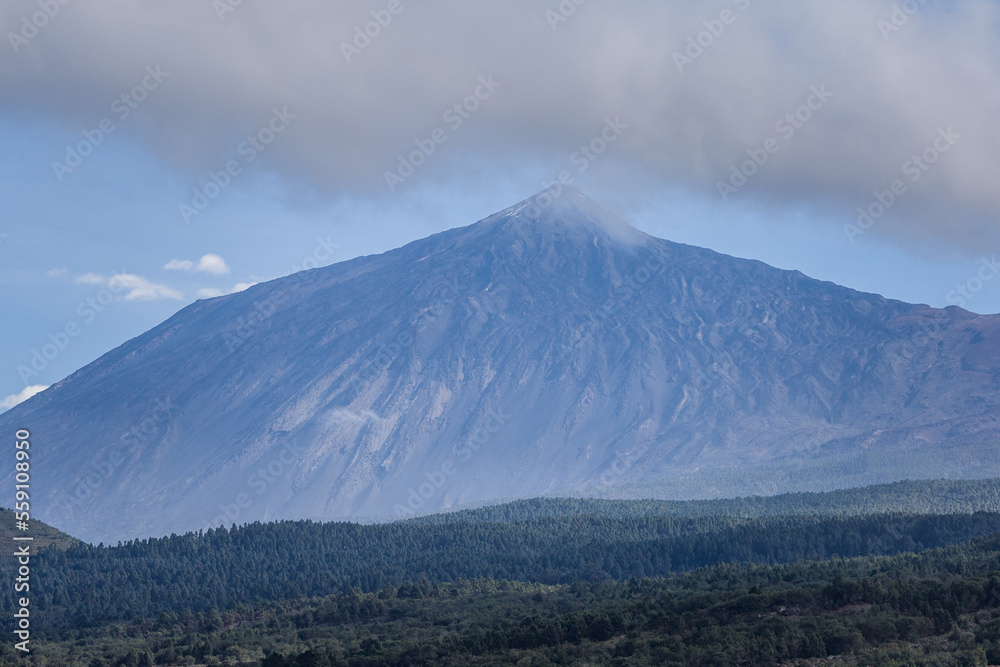 Close-up View of Mount Teide from Northeast Tenerife, over the Woods and Hills Close-up View of Mount Teide from Northeast Tenerife, over the Woods and Hills