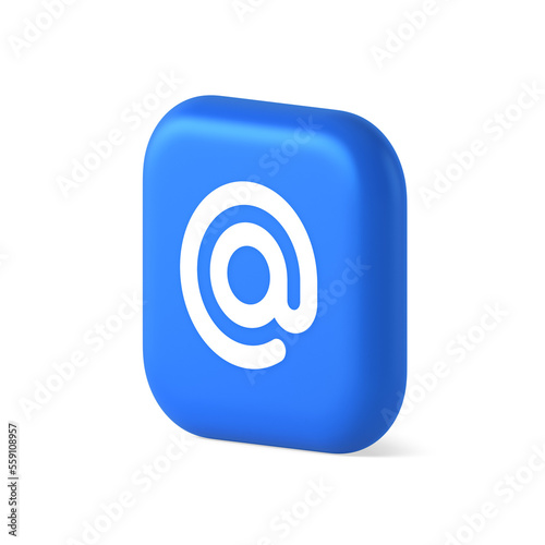 Email address digital symbol button internet chatting cyberspace communication 3d isometric icon