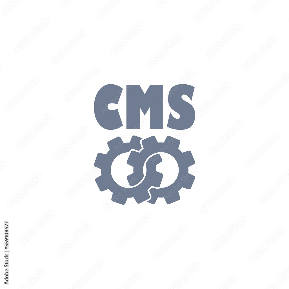 CMS settings icon isolated on white background CMS settings icon isolated on white background