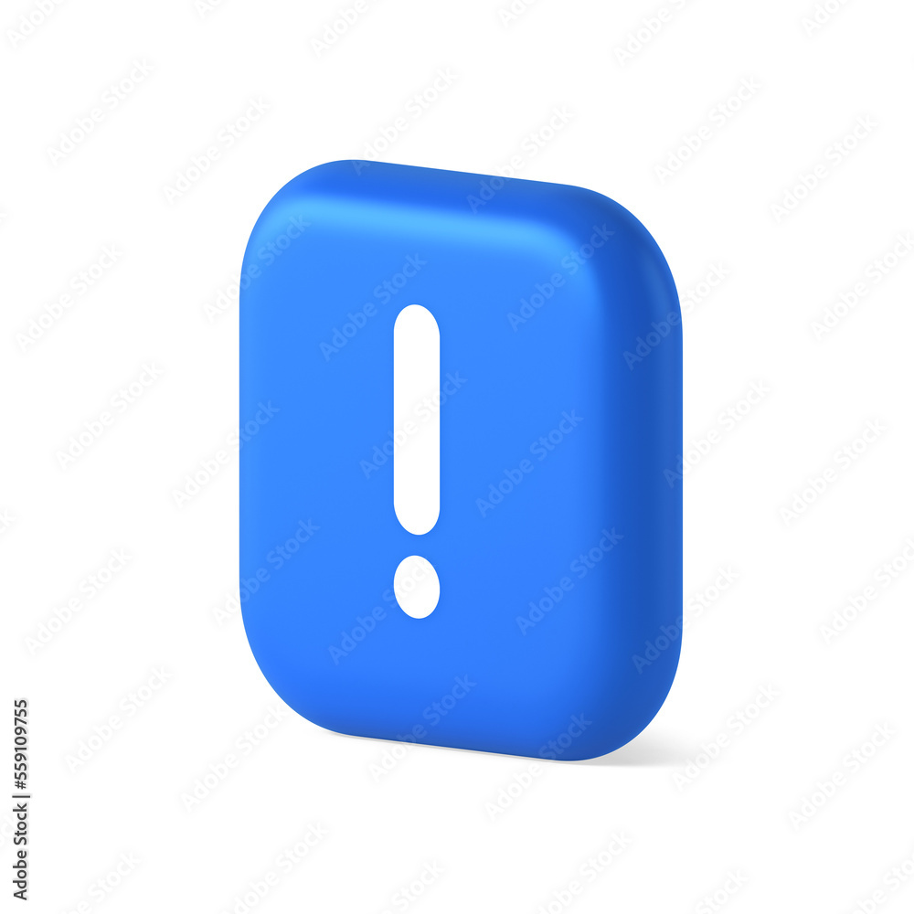 Exclamation mark keyboard button important attention point cyberspace communication 3d isometric icon Exclamation mark keyboard button important attention point cyberspace communication 3d isometric icon