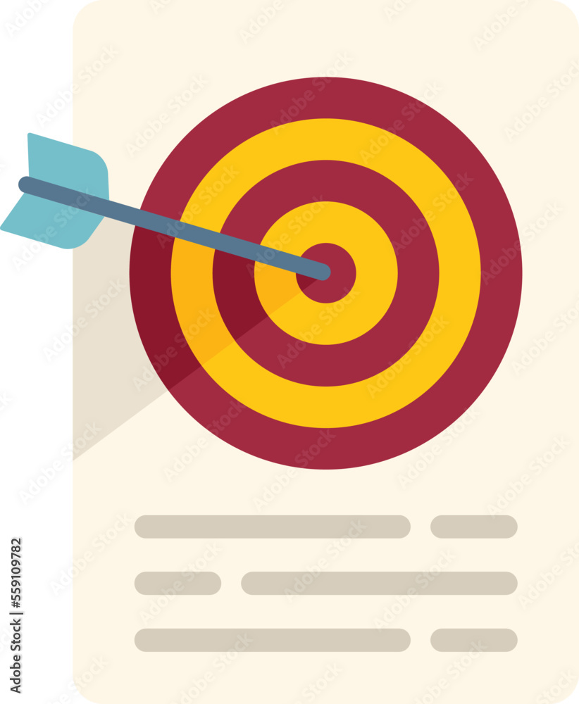 Target project icon flat vector. Business test. Work task isolated