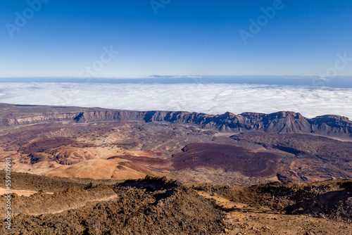 Teide National Park Landscape Viewed From Atop the Volcano