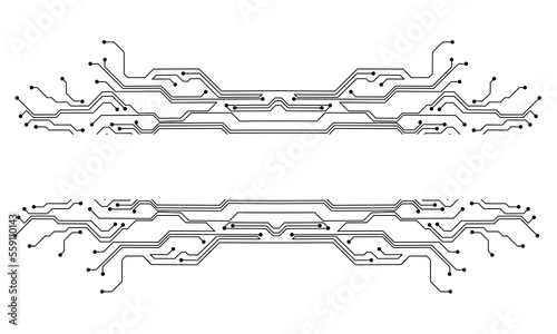 Black line circuit technology on white design modern futuristic background vector