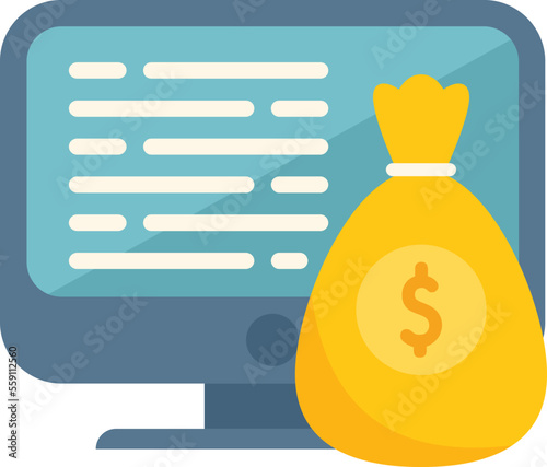 Online profit icon flat vector. Monetize strategy. Social media isolated