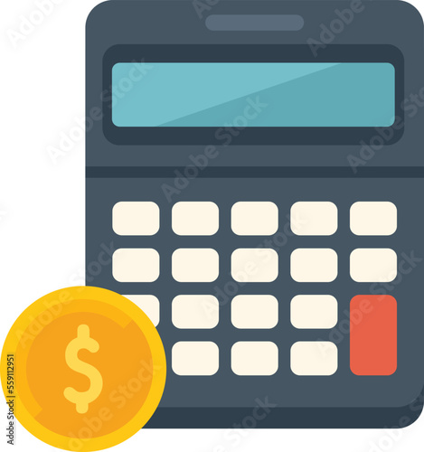 Monetize calculator icon flat vector. Money conversion. Social media isolated