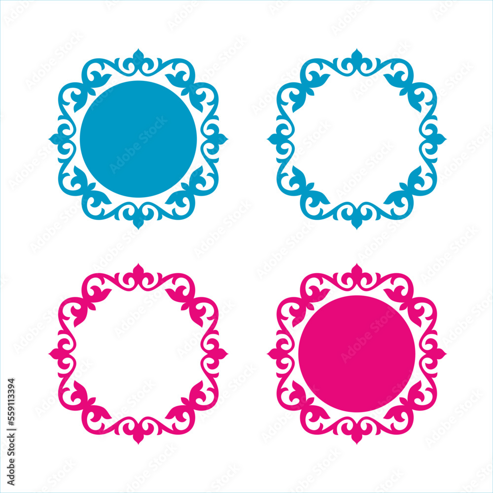 Set of decorative ornamental frames Set of decorative ornamental frames
