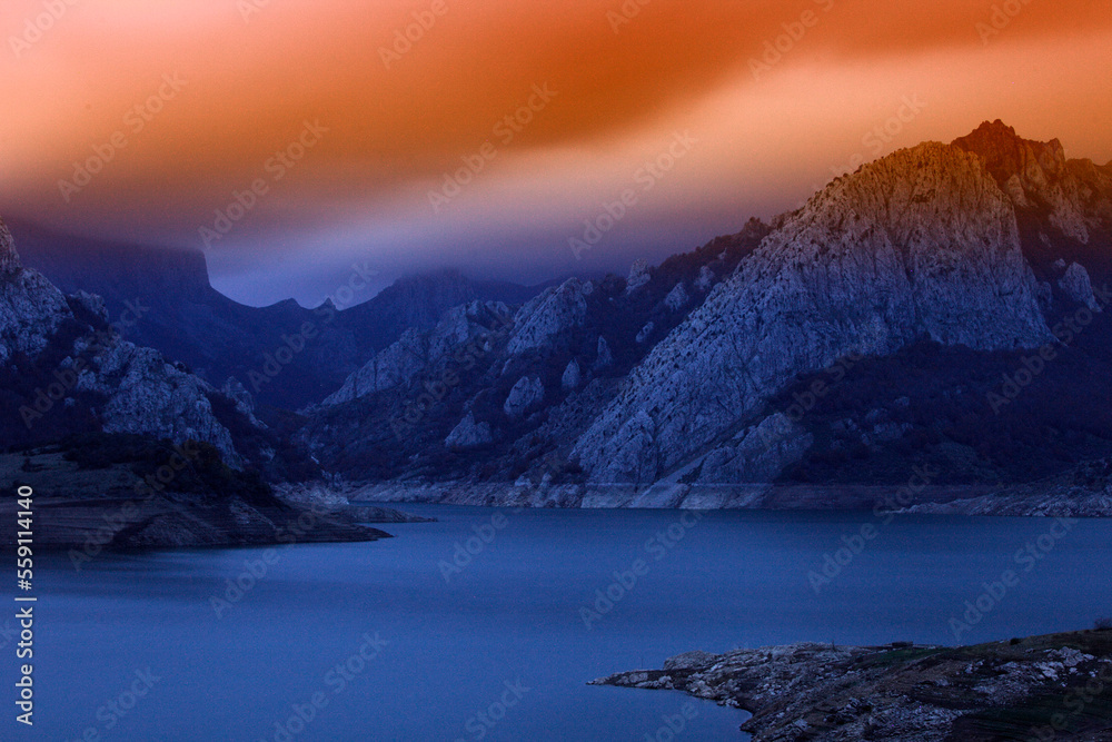 Riano reservoir in province of Leon.
