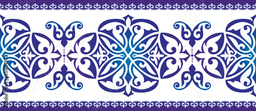 Ornamental composition in the national Kazakh style. Vector ornamental background.