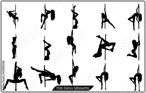 silhouette of girl and pole Dance photo