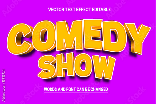  Comedy show 3d editable text effect vector template