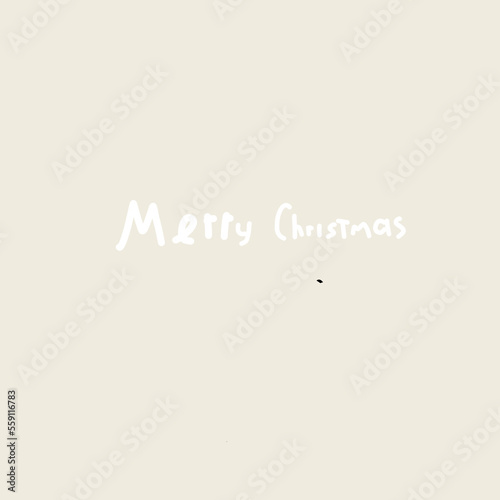 Merry Christmas card. Calligraphic inscription.