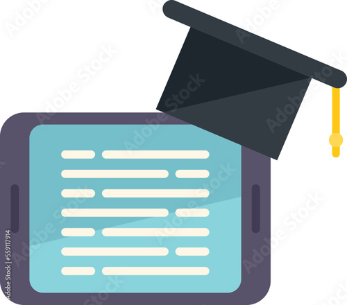 Online course education icon flat vector. Student class. Web classroom isolated