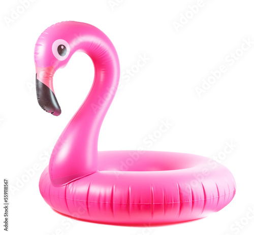 Obraz na plátně Summer fun. Pink pool inflatable flamingo for summer beach isola