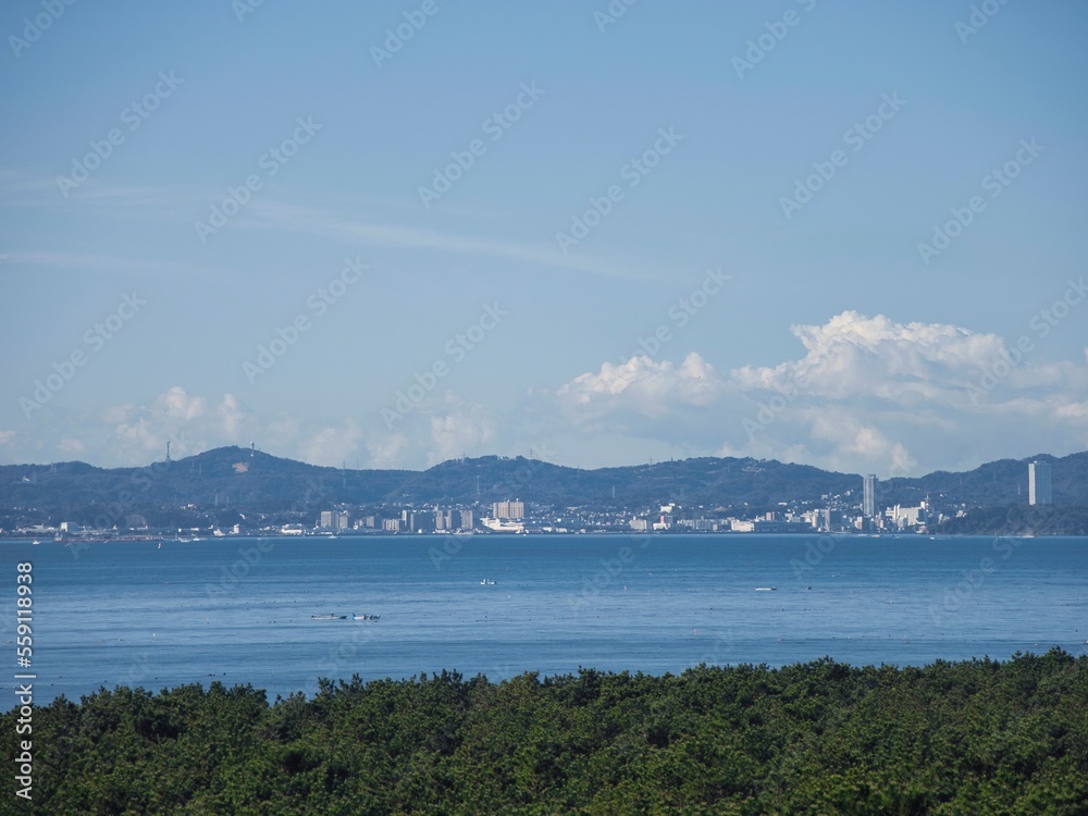 富津公園　中の島展望台から観た景色