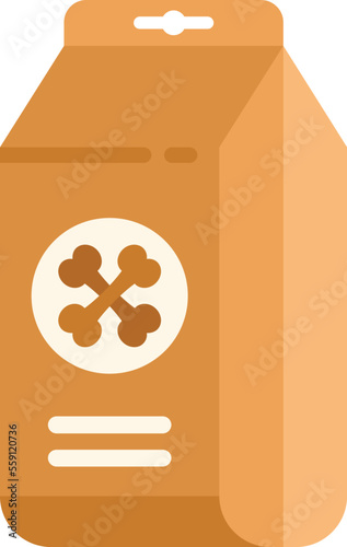 Dog food pack icon flat vector. Animal pet. Feed dish isolated