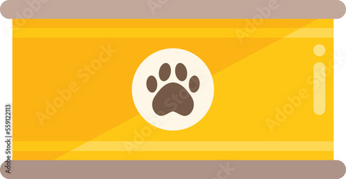 Dog food can icon flat vector. Animal pet. Feed plate isolated