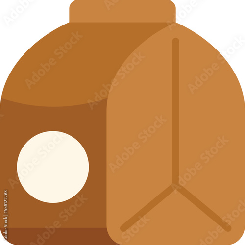 Paper dog food pack icon flat vector. Pet feed. Snack package isolated