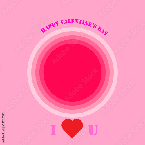 Happy valentine's day with I love U word in pink romantic style for sticker, cover, background, poster, postcard or decorative. Illustration about Valentine's day festival.