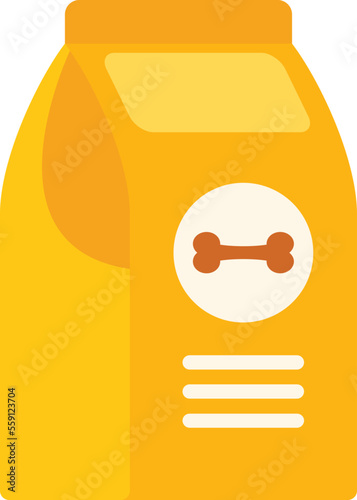 Snack bone pack icon flat vector. Dog food. Pet animal isolated