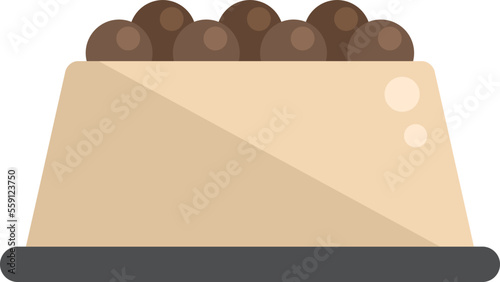 Pet dog bowl icon flat vector. Animal food. Dish snack isolated