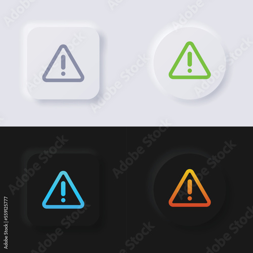 Free Download Exclamation mark symbol, Warning symbol icon set, Multicolor neumorphism button soft UI Design for Web design, Application UI and more, Button, Vector. - GFXLoad