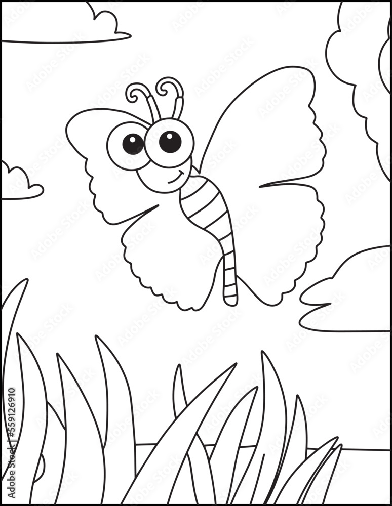 Cute Insects Coloring Pages For Kids