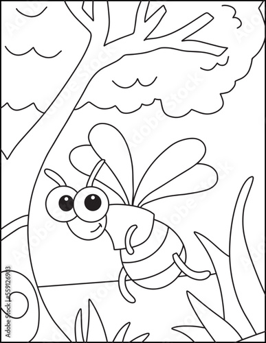 Cute Insects Coloring Pages For Kids