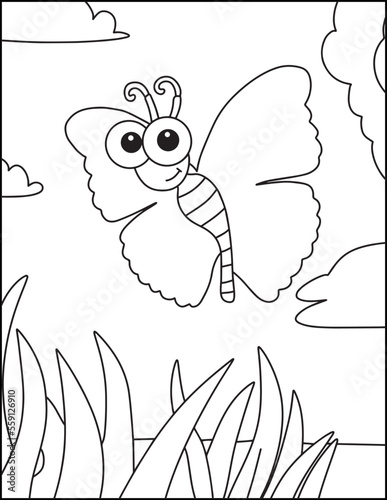 Cute Insects Coloring Pages For Kids