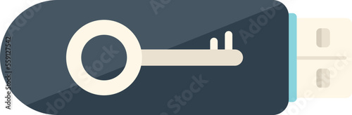 Usb flash password recovery icon flat vector. Page account. Internet screen isolated