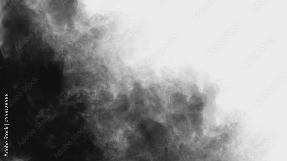 Animation of black smoke on white background Animation of black smoke on white background